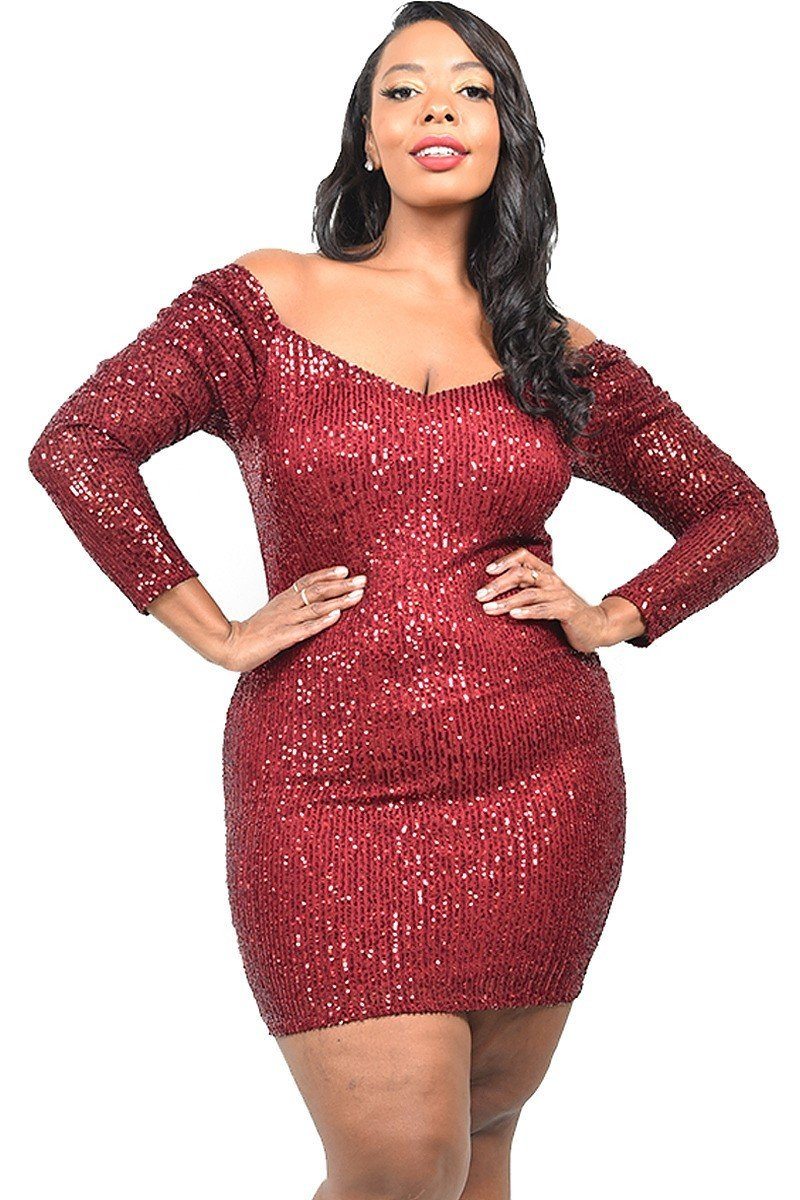 Plus Sexy Sequin Mini Dress – Kaosi Covet